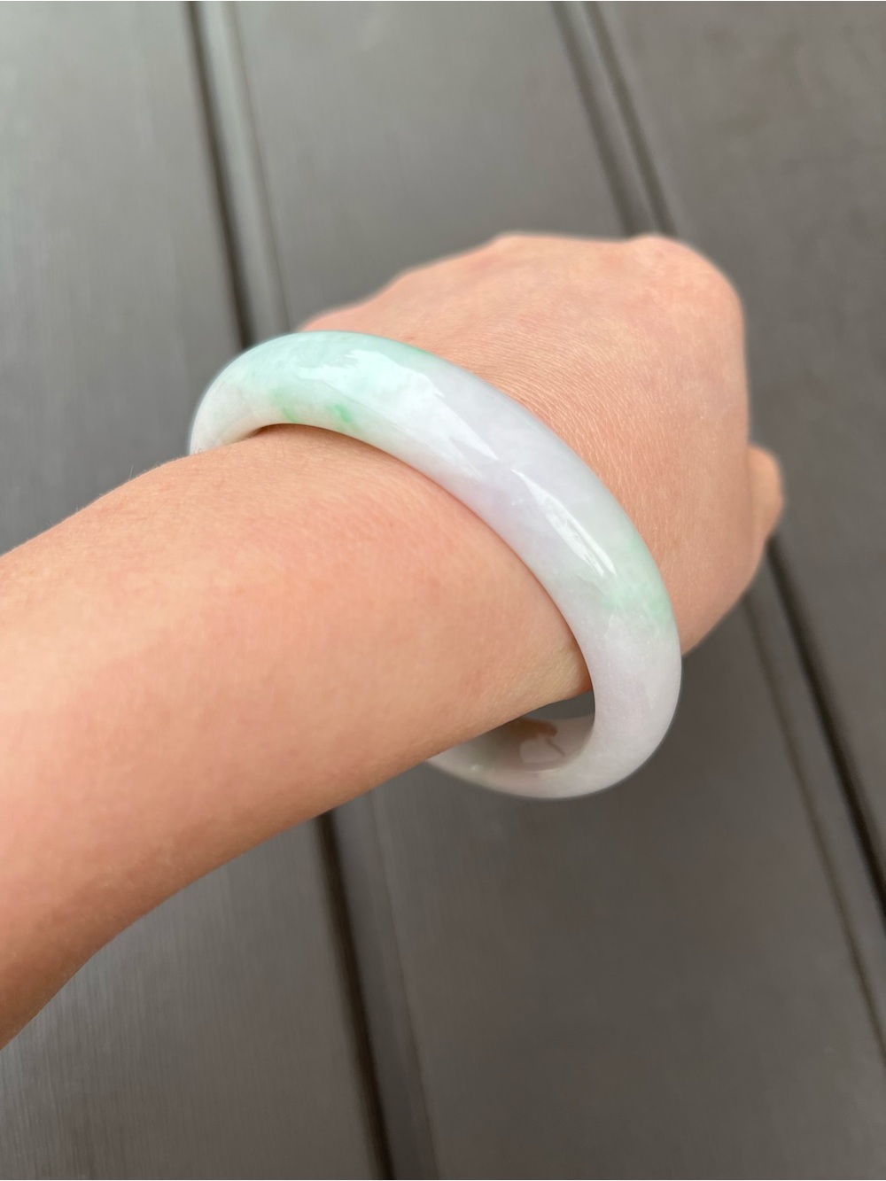BW089-RM 56.2mm Certified Untreated Grade A Burmese Jadeite Bangle Jade Bracelet - Picture 11 of 16